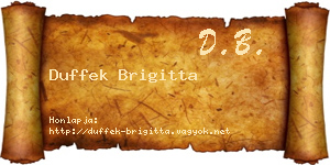 Duffek Brigitta névjegykártya
